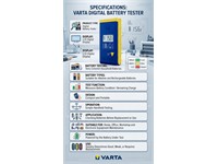 LCD Battery Tester 893 - Compatible With:alkaline/Zinc/Nimh- Aa/Aaa/C/D/9v & Lithium 3v Button Cell Batteries , Test Reading Range:1.2v-1.5v-3v-9v , Auto Shut Off 30SEC , Voltage (Battery Under Test) 0,00v–19,9v , Batt Test Indicator , 86x43x16mm [BATT LCD TESTER 893 VARTA]