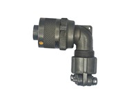 Circular Connector MIL-VG95234 Rev Bayonet Lock Cable End Plug 3 Pole #16 Solder Contacts Male 13A 500VAC/700VDC with Right Angled Cable Clamp [CA3108E-10SL-3PB]