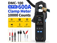 FNIRSI DMC-100 Digital Clamp Meter Multimeter 10 000 Counts, True RMS, 600A Curve Recording Rechargeable AMP Meter, Measures NCV, AC/DC Voltage Current, Continuity Capacitance Diode Resistance, Temperature [FNIRSI DMC-100 RMS AC/DC CLAMP]