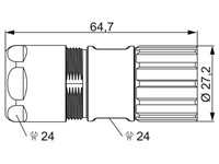 Circular Connector M23 Signal Cable, Housing without Insert Female Thread. Cable Clamp OD 3-7mm [7106400000]