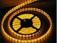 Flexible LED Strip • SMD3528 120 LEDs / meter • Yellow • 9.6W • 12VDC • Non-Waterproof • 8mm [LED 120Y 12V N/WPR]