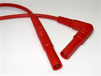 SAFETY TEST LEAD PVC 4mm STR. SHRD PLUG TO 90 DEG SHRD PLUG  1mm sq. 16A 1000VDC CATIII [MLS-WG 50/1 RED]
