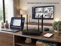 Hikvision Wireless Router AC1200 Dual Band 11AC, WiFi5, 2.4GHz@300Mbps, 5GHz@867Mbps, 4× 5dBi Antennas, 1x10/100/1000Mbps, 3x10/100/1000Mbps LAN Ports, MU-MIMO Supported, WPA-PSK, WPA2-PSK, WPA & WPA2 Supported, 248.40×154.80mm, PSU:9VDC 1A [HKV DS-3WR12GC]