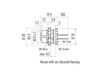 4 Way Female Cylindrical Socket With Screw Lock And Front Mount [09-3732-87-04]