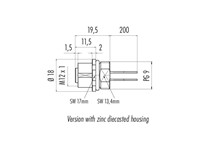 4 Way Female Cylindrical Socket With Screw Lock and Rear Mount [09-3732-00-04]