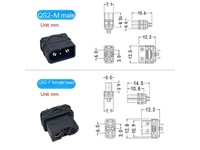 QS2 Anti Spark Battery Connector Pair 2Pole 30A Plus 2 Signal Contacts 5A Max Rating [RC-QS2 CONNECTOR PAIR]