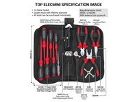 14 Piece Mini Electrical Tool Kit in a Tool Bag with External Zip up Pouch [TOP ELECMINI]