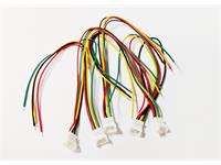 5 Only 1.25mm PCM 4-Pin JST Male Connectors on 15cm Wires [HKD MICRO JST 1.25MM MALE 5/PK]
