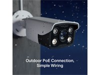 TP-LINK VIGI Full-Color Outdoor Bullet Network Camera 4MP 6mm LENS, 1/3” CMOS, 30m IR, Max Res:2560x1440, DWDR, H2.65+, BLC/3D DNR/HLC/Smart IR, 3D DNR, 1xRJ45 10/100M, Built-In Microphone & SPKR, PSU:12VDC, PoE (802.3af/at), ONVIF, IP67 [TP-LINK VIGI C340 6MM]