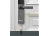 EZVIZ Smart Fingerprint Door Lock, Metallic Grey, Unlocking Method: Passcode / Proximity Card / Mechanical Key (For Emergency), 2.4GHz WiFi, Bluetooth, Lift-Up Lock Body, Type-C charging, aluminium alloy, 8xAA Alkaline Batt, IP65 (Front Panel) [EZVIZ CS-DL05]