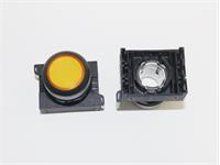 Push Button Actuator Switch Illuminated Momentary • Yellow Flush Lens • Black 30mm Bezel [P301MY]