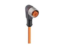 Cordset M12 A COD Female Right Angled with 3 LEDs - Y/Y/G (PNP) 4 Pole Single End - 10m PVC Cable (11538) [RKWT/LED P 4-07/10M]