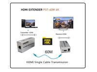 4 Port V2.0 60HZ HDMI Extender 4K with IR Extension + EDID Management + RS232, Metal. 1 Input 4 Outputs, High Quality Ultra HDTV Resolution, Support 3D, Includes Power Adapter. [HDMI EXTENDER PST-60M 4K]
