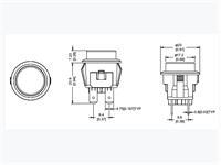 Push Button Switch 23mm Round Bezel - DPST (ON) OFF with Lamp(250VAC) Momentary 10A 250VAC Red 4,75 Fast-on 20,5mm PCO [LC2108KDET2B-AK]