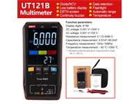 Smart Digital Multimter 750VAC/1000VDC, True RMS,AC Voltage FREQ:10Hz~1kHz, Resistance/Capacitance/FREQ/Temp, Display Count:6099, Dual Display, Auto Range, NCV, Live Detection, Diode Test, Continuity Buzzer, LCD High Vltge ALT, Data Hold, Auto PWR OFF [UNI-T UT121B]