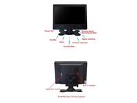 7IN TFT LCD Monitor, 1024 * 600 * Two Video Input, one Audio in , with AV, VGA and HDMI Inputs - Universal Stand, PSU 12V 1.0A. Includes Manual, Remote, VGA Cable. Cigarette Lighter DC Power Cable. Can be used with Raspberry PI [LCD XY7HVAT]