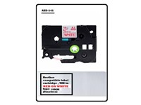 Brother Compatible Label Cartridge, TZE in Red on White Tape 18mm (8metres), AZE-242 = BRH TZE 242 [AZE-242]