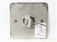 EXIT SWITCH ,SQUARE STAINLESS STEEL PLATE ,BLUE TO GREEN LED [EXIT SW B/G 19MM SQ]
