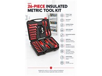 Insulated Metric Tool Kit 26pcs 1KV [HT90026-PL-BK]