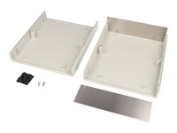 ABS Plastic Instrument Enclosure Grey 180X155X52MM Aluminium Panels IP54 Flame Retardent [1598CGY]
