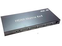 4K HDMI MATRIX , ANY 4 HDMI SOURCES TO ANY 4 HDMI OUTPUTS, INCLUDES 4 WAY IR TRANSMITTER ,4 X IR RECEIVERS , AND 4 X HDMI IR ADAPTORS . [HDMI MATRIX 4K (4 X 4)]
