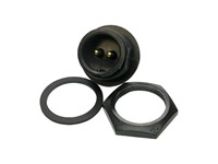 Multi-Con-X 2-position Panel Mount Pin Connector With Contact Size #12 Gold Plated Solder Cup Style Pins And Standard Panel Mount Backshell [4182-2PG-300]