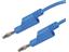 Test Lead - Blue - 25cm - SIlicon 1mm sq. -  4mm Stackbl 'Lantern' Banana Plugs  15A/60VDC [MLN SIL 25/1 BLUE]