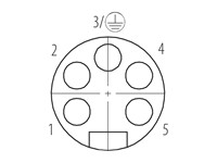 Circular Connector 7/8" Cable Female 5 Pole Screw Terminal PG7 Cable Entry IP67 [99-2444-12-05]