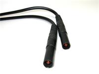 Test Lead - Black - 1M - PVC 1mm sq. -  4mm Shroud Straight Banana Plugs  CATIII 19A-1KVAC [XY-MLS GG 100/1E BLK]