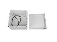 Plastic Waterproof ABS Enclosure, 700g, Rated IP65, Size :200x200x130 mm, 3mm Body Thickness, Impact Strength Rating IK07, Box Body and Cover Fixed with Plastic Screws, Silicone Foam Seal, Internal Lug for Circuit Board or DIN Rail Track. [XY-ENC WPP16-02 PS]