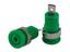 4mm Safety Green Banana Socket Panel Mount 6,3mm Fast-On Term - CATIII 32A/1KVAC [XY-2620E GRN]