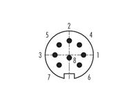 Circular Connector M16 Cable Male Straight 8 Pole DIN Silver Plated Contacts Solder Screw Lock 8mm Cable Entry 5A 60V IP67 [09-0171-70-08]