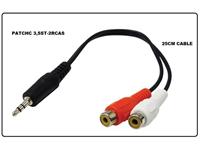 PATCHC Mini 3,5mm Stereo Plug -2 X RCA Socket 25cm [PATCHC 3,5ST-2RCAS #TT]