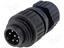 Circ Con - RD24 style Hirschmann 7 pol (6P+Earth) Cable End Male Straight Strain Relief Solder Term. 10A/250VAC. Cable OD 6-12mm. IP67 (934126100) [CA6LS]