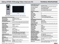 Dahua Video Intercom Kit - Includes: VTH2624GW-WP 7" TFT Touch Screen, Built-in Speaker, WiFi, ONVIF, 1024×600, RS485, 6xAlarm I/P , 1xAlarm O/P, 1×RJ45 10/100Mbs, 12VDC 1A , 4 Wire , VTO1000J:1.3MP, DWDR, Auto IR, Powered By Indoor Monitor [DHA KTH01]
