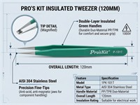 Pro's Kit Insulated Tweezer (120mm) {TWZ101T} [PRK 1PK-101T]