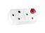 CRABTREE PLUG IN ADAPTOR 2X16A SOCKETS , POWER-ON INDICATOR [CRBT BP2200P]