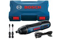 Bosch GO Cordless Screwdriver Kit, 3.6V Torque 2.5/5/- Nm, 0 ~360rpm, Chuck Capacity:6.35mm, Clutch Torque:0.2- 5Nm, Batt:LI-ION 1.5AH, Sound Pressure Level:70dB(A), Max Screw Diameter:5mm, Incl:Screwdriver Bit PH1 & PH2 - Case & Micro USB Cable [06019H2100]