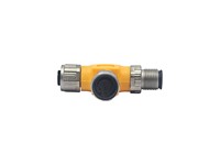"T" Distribution Adaptor M12 5 Pole - 1 X M12 Female Plug to 1 each M12 Male & Female Receptacles A Coded (21033199501) [XY-1541186-ECN]