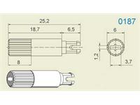 Snap-in Shaft for CA14N/MCA14N series Potentiometer / (Trimpot) Length 18,7mm Color - Black (ACP EJE 14187-NE) [CA14-0187]