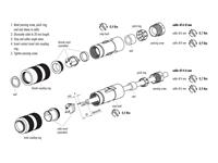 Circular Connector M16 Cable Female Straight 8 Pole DIN Silver Plated Contacts Solder Screw Lock 8mm Cable Entry 5A 60V IP67 [09-0172-70-08]