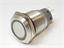 VANDAL RESISTANT PUSH BUTTON SW 19mm MOM. FLAT BUTN. WHT RING LED 12V - 1c/o  5A-250VAC -IP67- STAINLS. STEEL (ANTI VANDAL). [AVP19F-M2SCW12]