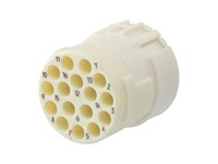 Circular Connector M23 Signal Female Crimp Insert - 16 Pole - for 1mm Contacts - 8A @ 400VAC Max. [7003916102]