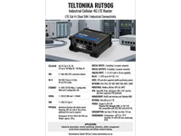 Teltonika Industrial RS232/RS485 MQTT 4G Dual SIM Router WiFi 4 , Sim Slots:2 , USB2.0 , 4×RJ45 10/100Mbps , 4G LTE 2.4GHz , 128MB RAM/16MB Flash , Power I/P:9~30VDC , Antennas:2xSMA For LTE , 2xRP-SMA For WiFi , 1xSMA For GNSS , 110×50×100mm , IP30 [RUT906]
