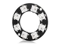 WS2812 NEOPIXEL RING WITH 8 RGB LEDS. RINGS CAN BE CASCADED AS AS ONLY 1 MCU I/O PIN IS USED FOR CONTROL. OD 32MM 4-7V [ACM WS2812 NEOPIXEL RING-8 LED]