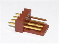 2.54mm Crimp Wafer in Brown • with Friction Lock • 4 way in Single Row • Straight Pins [CX4030-04A MOLEX]