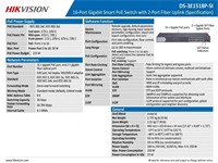 Hikvision Smart Managed 16-Port Gigabit PoE Switch, 2 × Gigabit Fiber Optical Ports, IEEE 802.3af, IEEE 802.3at , PoE Power Budget:225W, PSU:100~240VAC MAX:4A 250W, 36Gbps, Up to 300m Transmission, Port Type:RJ45 port, Full Duplex, MDI/MDI-X [HKV DS-3E1518P-SI]
