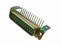 D-Sub 25W Plug 90DEG PC Board Mount With Mounting Lugs Machined Contacts Mil Approved -55 - +125 °c - 7,5A Per Contact (M24308/24-39) [DBMM25PA]