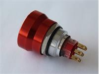 Emergency Push Button Switch Latching - Twist Reset - Large Red Aluminium Dome Button - 22mm Panel Cut Out 2c/o [PBME22TR-ML4AL]