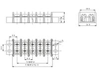 9.5mm Barrier Terminal Block • 6 way • 20A – 300V • Straight Pins • Black [XY848A-6P]